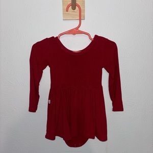Little Sleepies Ribbed red dress with bodysuit